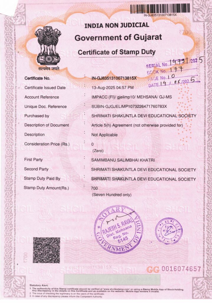 Shri Mati Shakuntala Devi Educational Society Rent Agreement